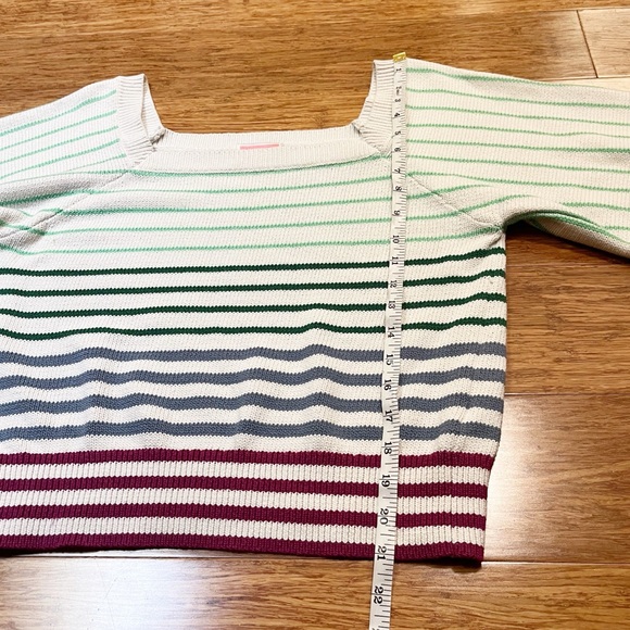 Kate Spade New York Striped Square Neck Crop Sweater Raglan Sleeve. Size XL - Picture 13 of 16